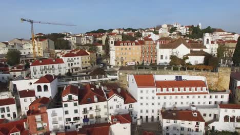 Aerial-View-of-Alfama,-Lisbon,-Portugal