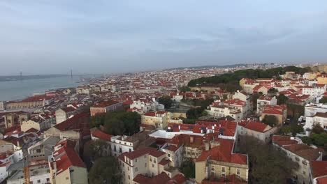 Aerial-View-of-Alfama,-Lisbon,-Portugal