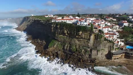 Aerial-View-of-Azenhas-do-Mar,-Portugal