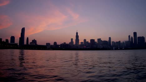 View-of-Sears-Tower-at-sunset-Chicago-USA