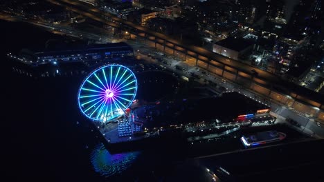 Pacific-Northwest-Stadtplanansicht-Reise-von-Wasser-in-der-Nacht