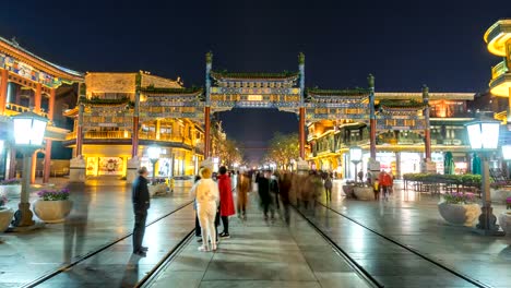 Time-lapse-of-Qianmen-street-at-night