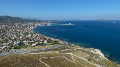 city-and-sea-views,-drone-video