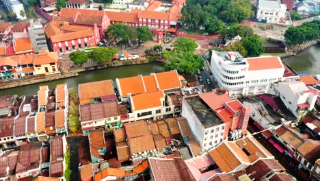 Aerial-view-of-Malacca-cityscape-at-daytime