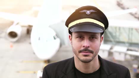 Young-airplane-captain-standing-on-airport