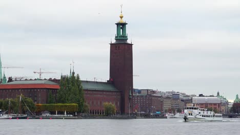 The-view-of-the-city-hall-tower-in-Stockholm-Sweden