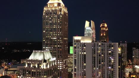 Aerial-of-Atlanta,-Georgia-at-Night