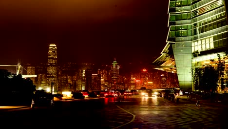 Hong-Kong,-China-Nov-13,-2014:-The-traffic-outside-of-the-International-Commerce-Center-in-Kowloon-of-Hong-Kong,-China