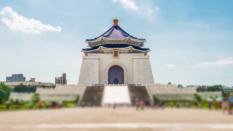 Time-lapse-de-Chiang-Kai-shek-Memorial-Hall,-Taiwán
