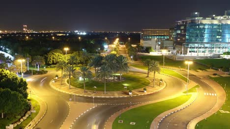 Nachtlicht-road-circle-Zeitraffer-von-dubai