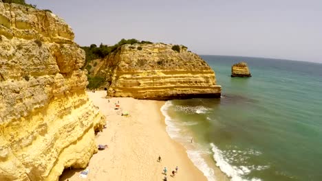 Aerial-Footage-Praia-da-Marinha,-Porches,-Algarve,-Portugal