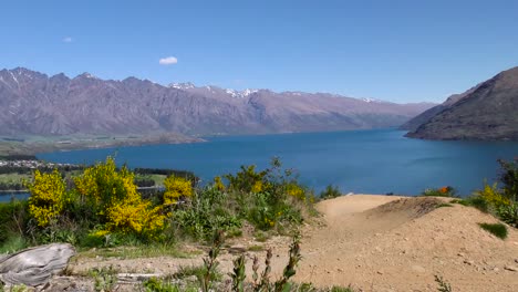 Montaña-bicicleta-Rider-en-Queenstown,-Nueva-Zelanda