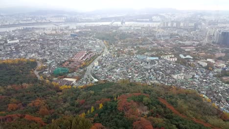 Downtown-cityscape-of-Seoul,-South-Korea