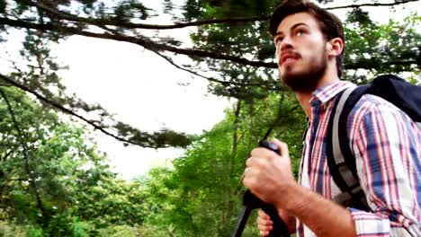 Low-angle-view-of-hiker-walking