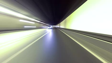 Fast-driving-for-Barcelona.Time-Lapse,-rear-view