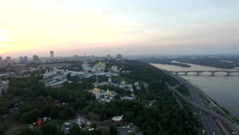 Aerial-view-of-Kiev-Pechersk-Lavra-monastery,-Ukraine.-Video-4k