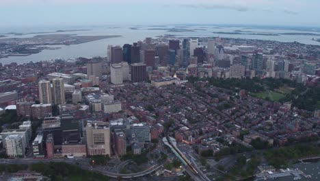 Aerial-view-of-Boston,-Massachusetts