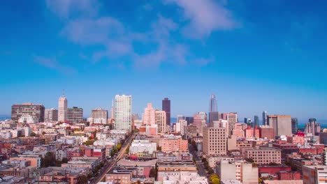 Tiempo-transcurrido---vista-panorámica-del-centro-de-la-ciudad-de-San-Francisco---4K