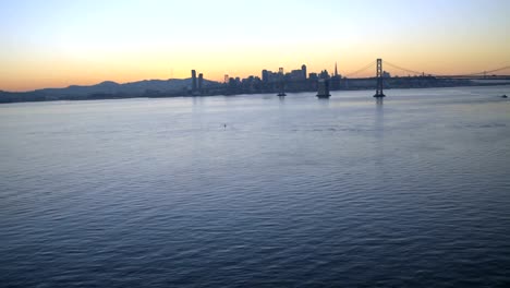 Aerial-sunset-view-city-Skyscrapers-San-Francisco-USA