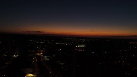 Sunset-behind-City-Skyline---Silhouettes