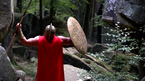 Medieval-warrior-in-the-woods