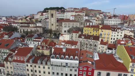 Aerial-View-of-Alfama,-Lisbon,-Portugal