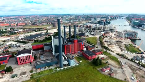 City-aerial-view-over-Copenhagen-HC-Oersted-Power-Station