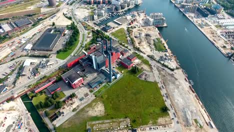 City-aerial-view-over-Copenhagen-HC-Oersted-Power-Station