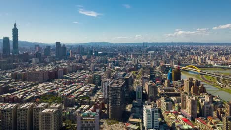 sonnigen-Tag-Taipei-Stadtbild-aerial-Panorama-4k-Zeitraffer-Taiwan