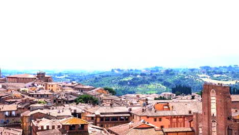 Luftaufnahme-des-schönen-mittelalterlichen-Stadtbild-von-Siena-in-der-Toskana-Italien