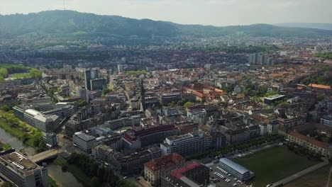 Suiza-soleado-zurich-paisaje-fluvial-aéreo-panorama-4k