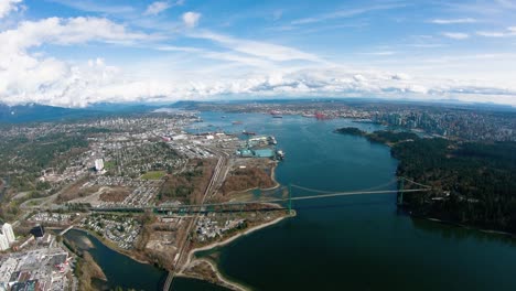 Vancouver-BC-Lions-Gate-Bridge-City-Centro-aéreo-urbano