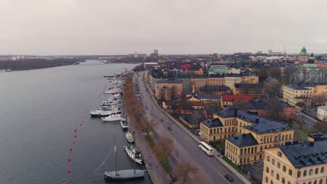 Aerial-view-of-Stockholm-city-buildings,-Kungsholmen