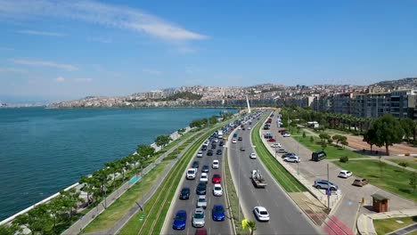 Izmir-Square-Drone,-City-square-by-from-drone