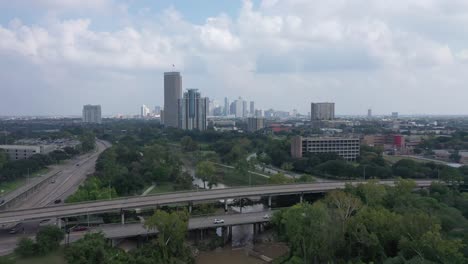 Aerial-of-Downtown-Houston,-Texas