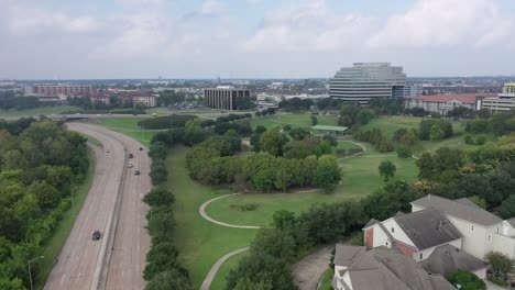 Aerial-of-Downtown-Houston,-Texas