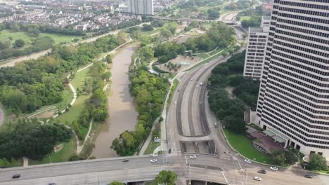 Aerial-of-Downtown-Houston,-Texas