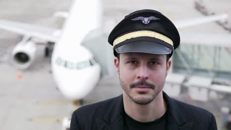 Young-airplane-captain-standing-on-airport