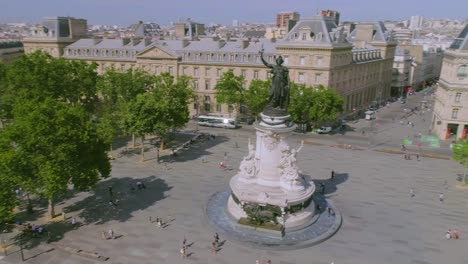 Place-de-la-Republique,-Paris-Aerial-France