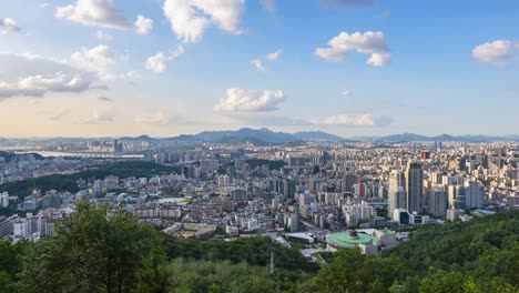 Timelapse-at-Seoul-City-Skyline,-South-Korea