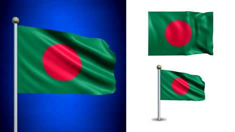 Bangladesh-bandera-con-canal-alfa,-seamless-loop!