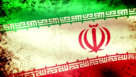 Iran-Flag-Waving,-grunge-look