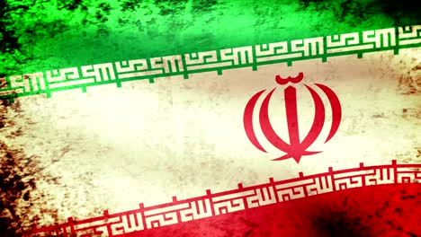 Iran-Flagge-Winken,-grunge-look