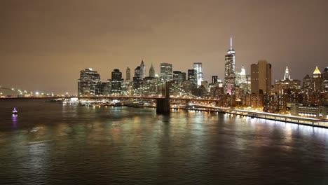 night-light-colored-manhattan-bridge-view-4k-time-lapse