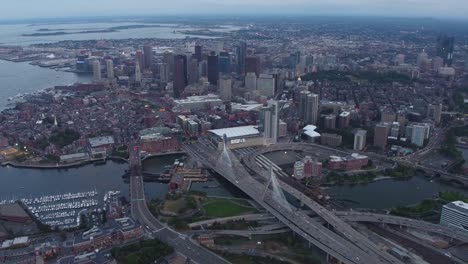 Aerial-view-of-Boston,-Massachusetts