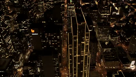 Aerial-rooftop-view-illuminated-city-traffic-San-Francisco