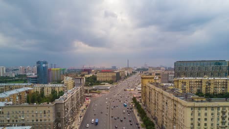 russia-rainy-sky-moscow-city-famous-traffic-kutuzovsky-avenue-aerial-panorama-4k