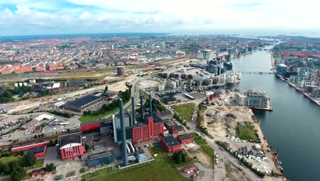 City-aerial-view-over-Copenhagen-HC-Oersted-Power-Station