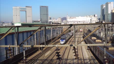 Seoul-U-Bahn-KTX-Zugverkehr-in-Stadt-Seoul,-Südkorea.