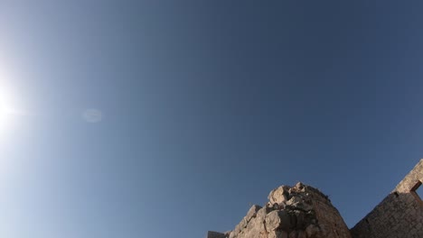 Steady-Cam-Shot-of-ancient-city-from-Kanlidivane-in-Mersin,-Turkey.